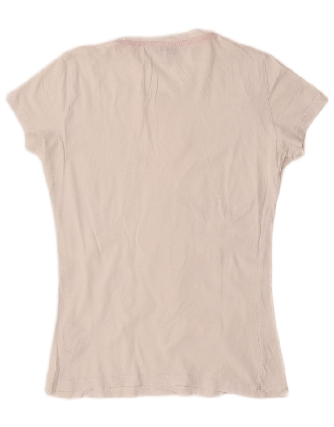 ARMANI JEANS Camiseta gráfica para mujer Top EU 40 Mediano Blanco Algodón