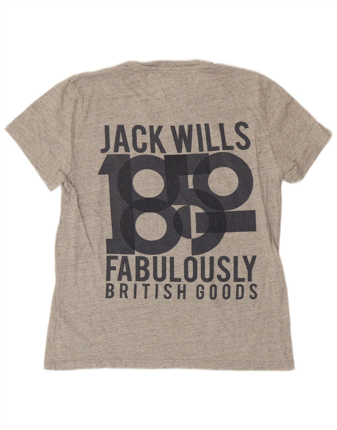 JACK WILLS Camiseta gráfica para hombre Top de algodón moteado gris medio