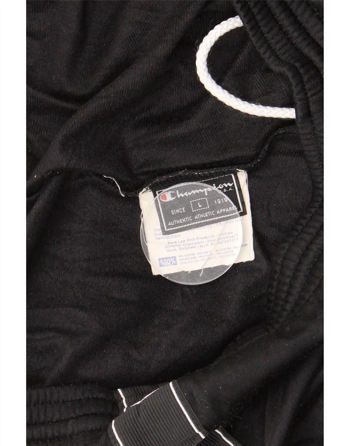 CHAMPION Pantalones de chándal con estampado gráfico para hombre Poliéster negro grande