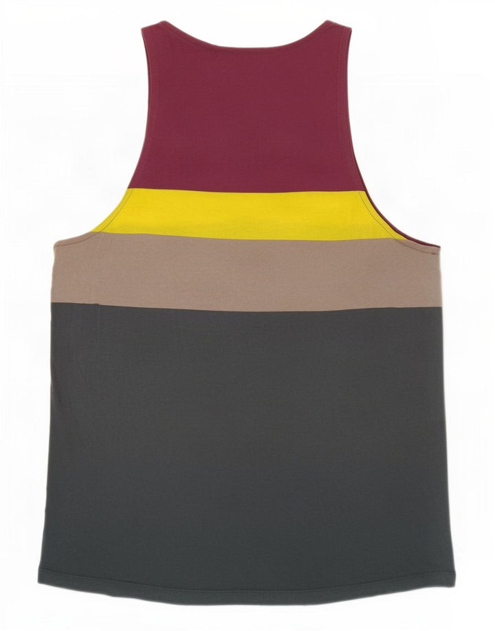 Cos Mens Chaleco Top Medio Multicolor Colorblock Algodón