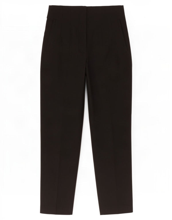 Zara Mujer Pantalones De Traje Cónicos De Cintura Alta Mediano W28 L26 Poliéster Negro