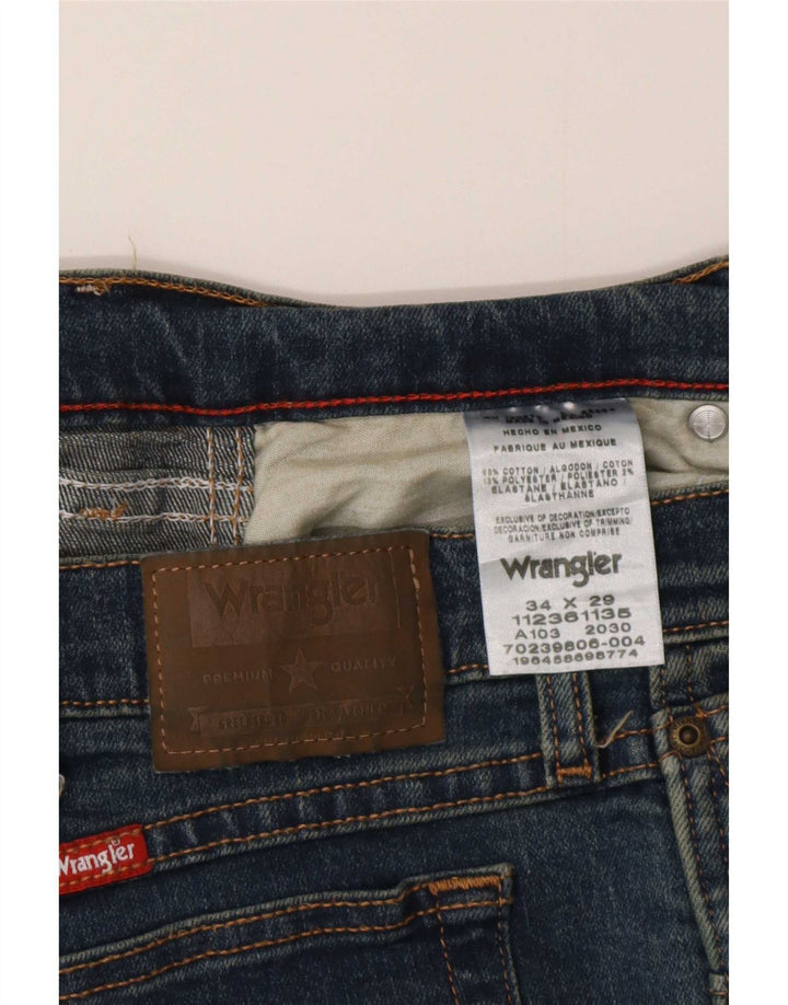 Vaqueros Wrangler Mujer Rectos W34 L29 Algodón Azul