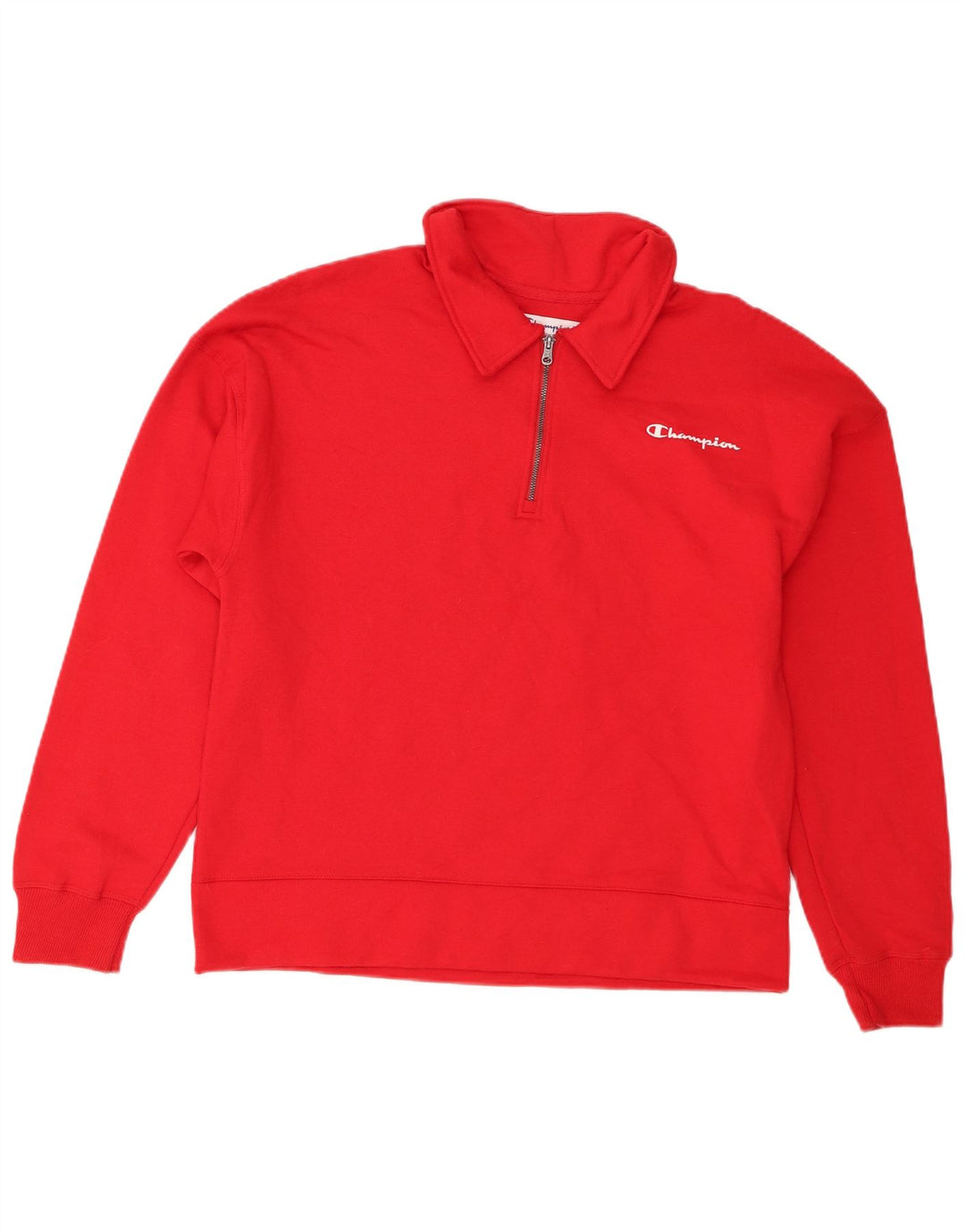 Champion Sudadera Con Cremallera Y Cuello Jersey De Algodón Rojo Mediano Mujer