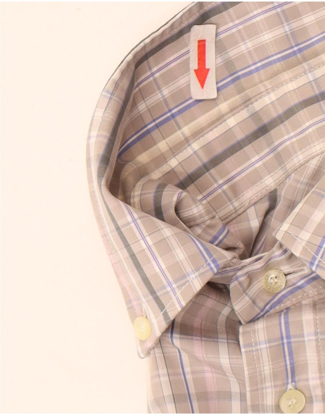 Camisa Lacoste Hombre Talla 46 2XL Gris Cuadros Algodón