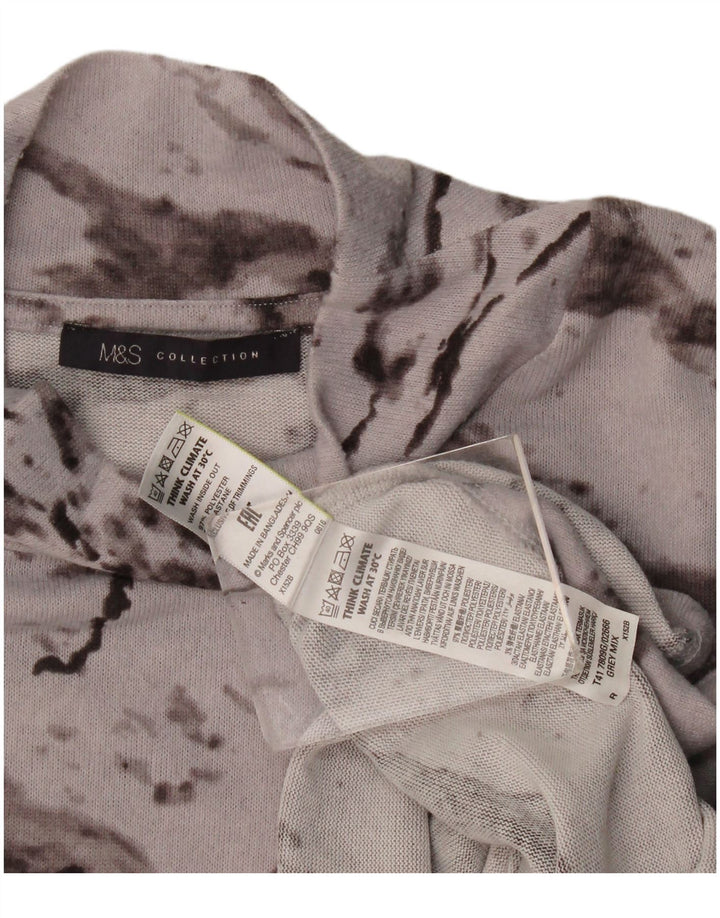 Marks & Spencer Top extragrande para mujer, manga 3/4, UK 44, teñido anudado gris grande