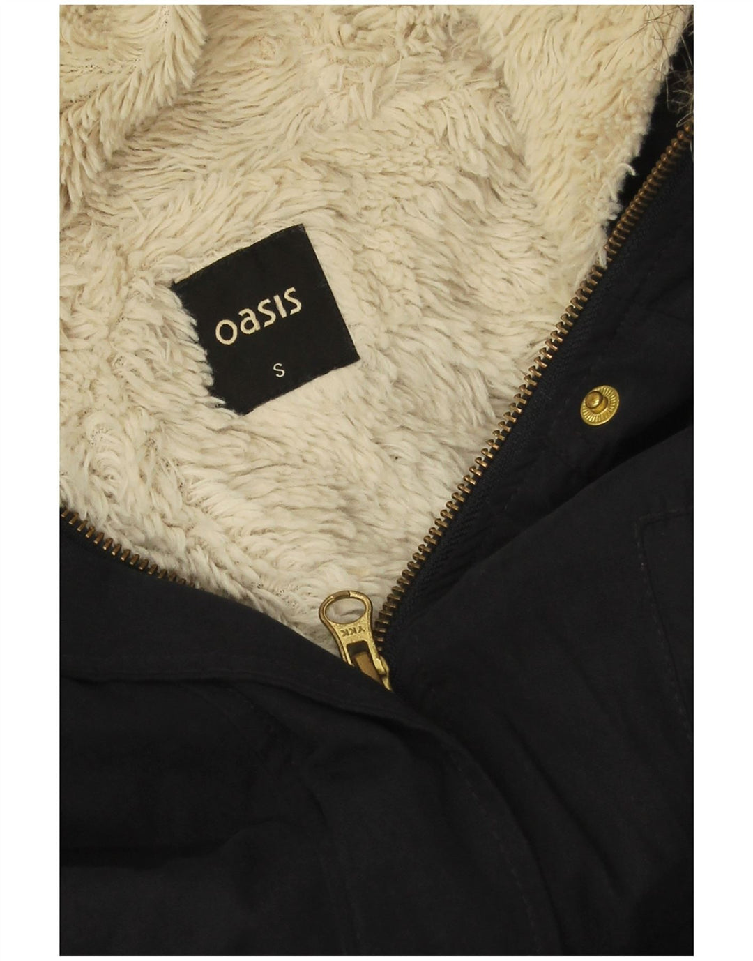 Oasis Chaqueta Parka Sherpa Extragrande con Capucha para Mujer UK 10 Small Azul Marino