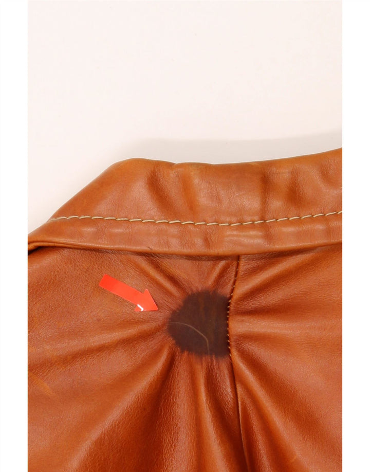 VINTAGE Womens Leather Jacket UK 14 Medium Brown Leather Vintage Vintage and Second-Hand Vintage from Messina Hembry 