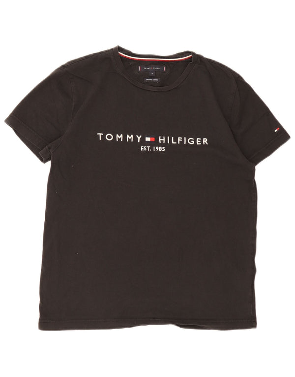 Tommy Hilfiger Camiseta gráfica para hombre Top Medium Black Cotton