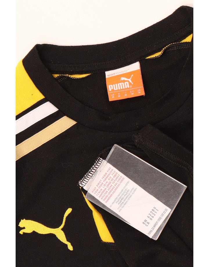 Puma Camiseta gráfica para hombre Top Medium Black Colourblock Poliéster