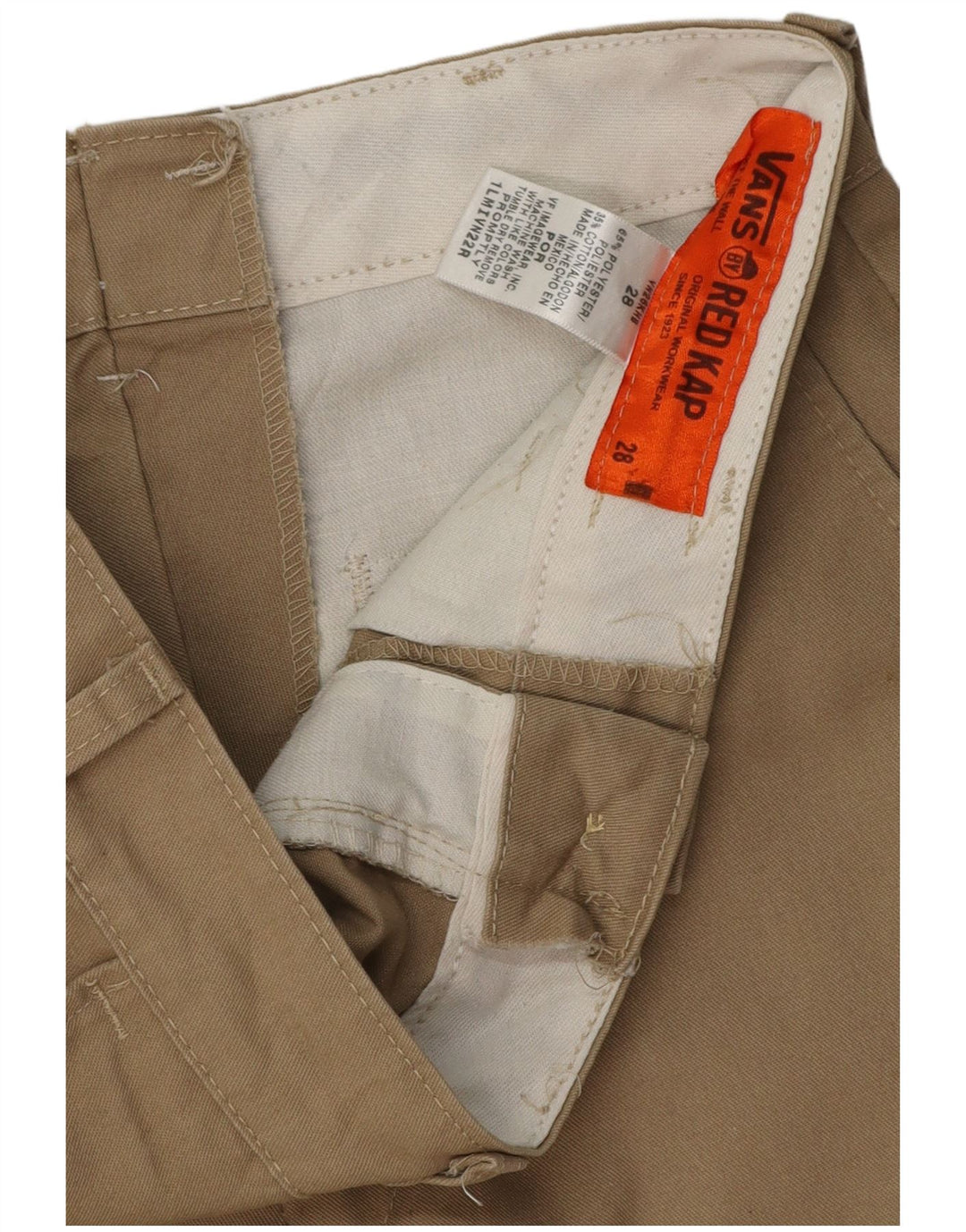 Vans Mens Red Kap Chino Shorts W28 Small Caqui Poliéster