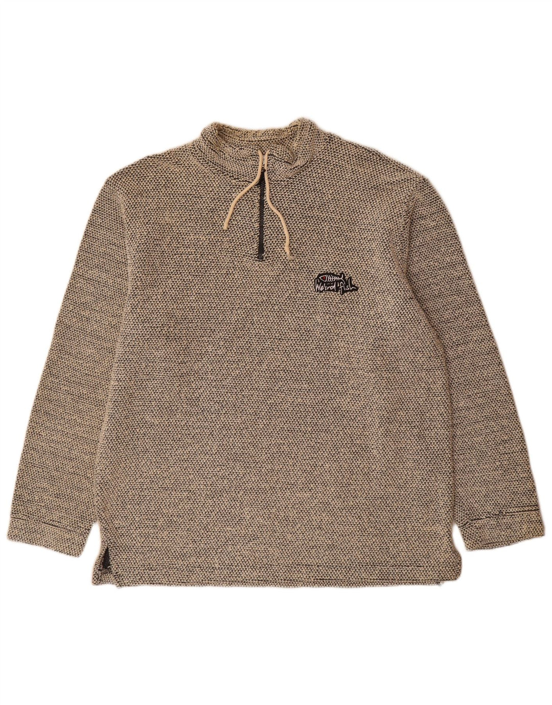 Weird Fish - Sudadera con cuello y cremallera para hombre, talla grande, algodón gris