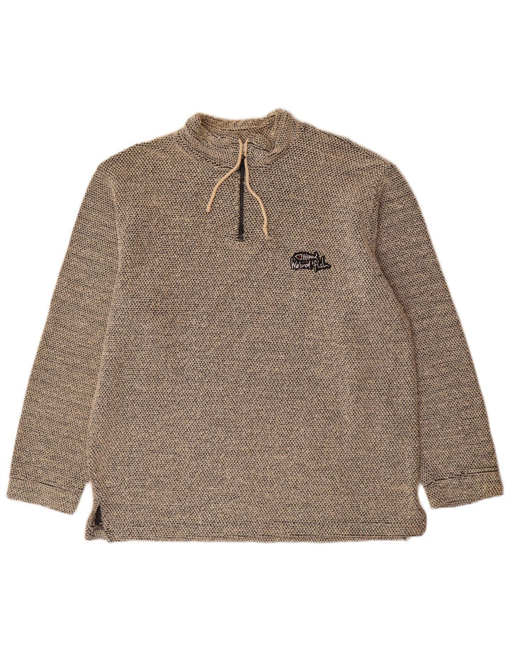 Weird Fish - Sudadera con cuello y cremallera para hombre, talla grande, algodón gris