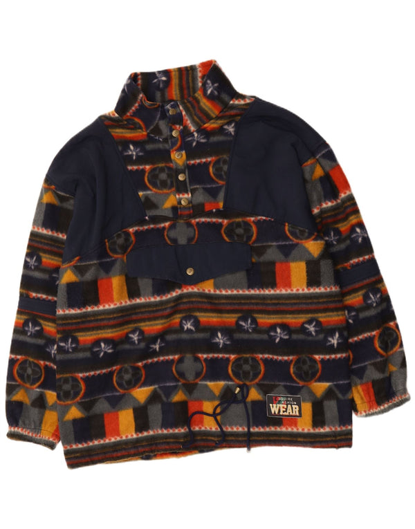 Vintage hombres suelta ajuste Anorak chaqueta Reino Unido 42 XL multicolor geométrico