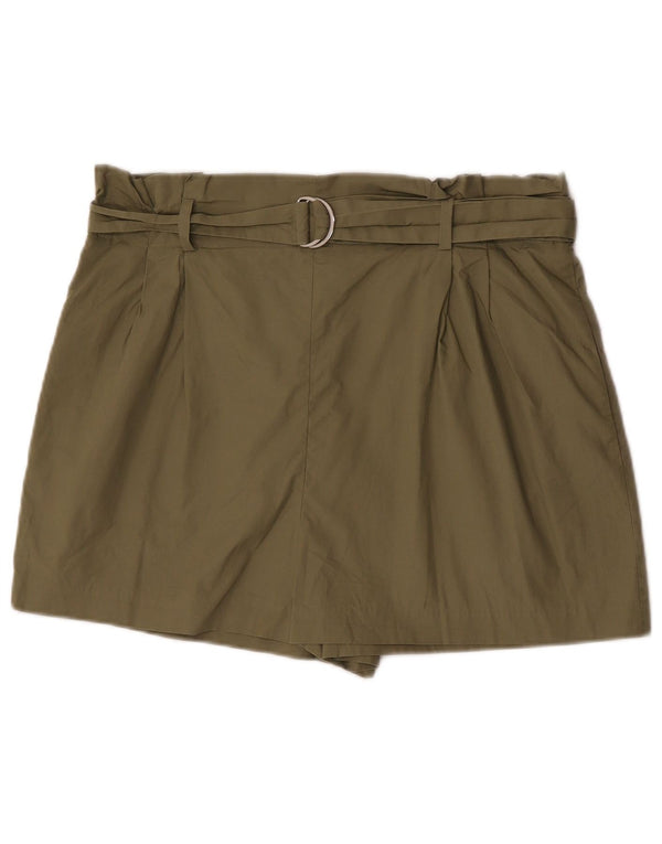 Zara Mujer Shorts Casual XL W32 Caqui Algodón