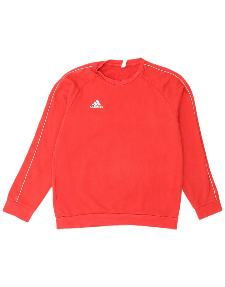 Adidas Hombre Sudadera Jumper Grande Rojo Algodón