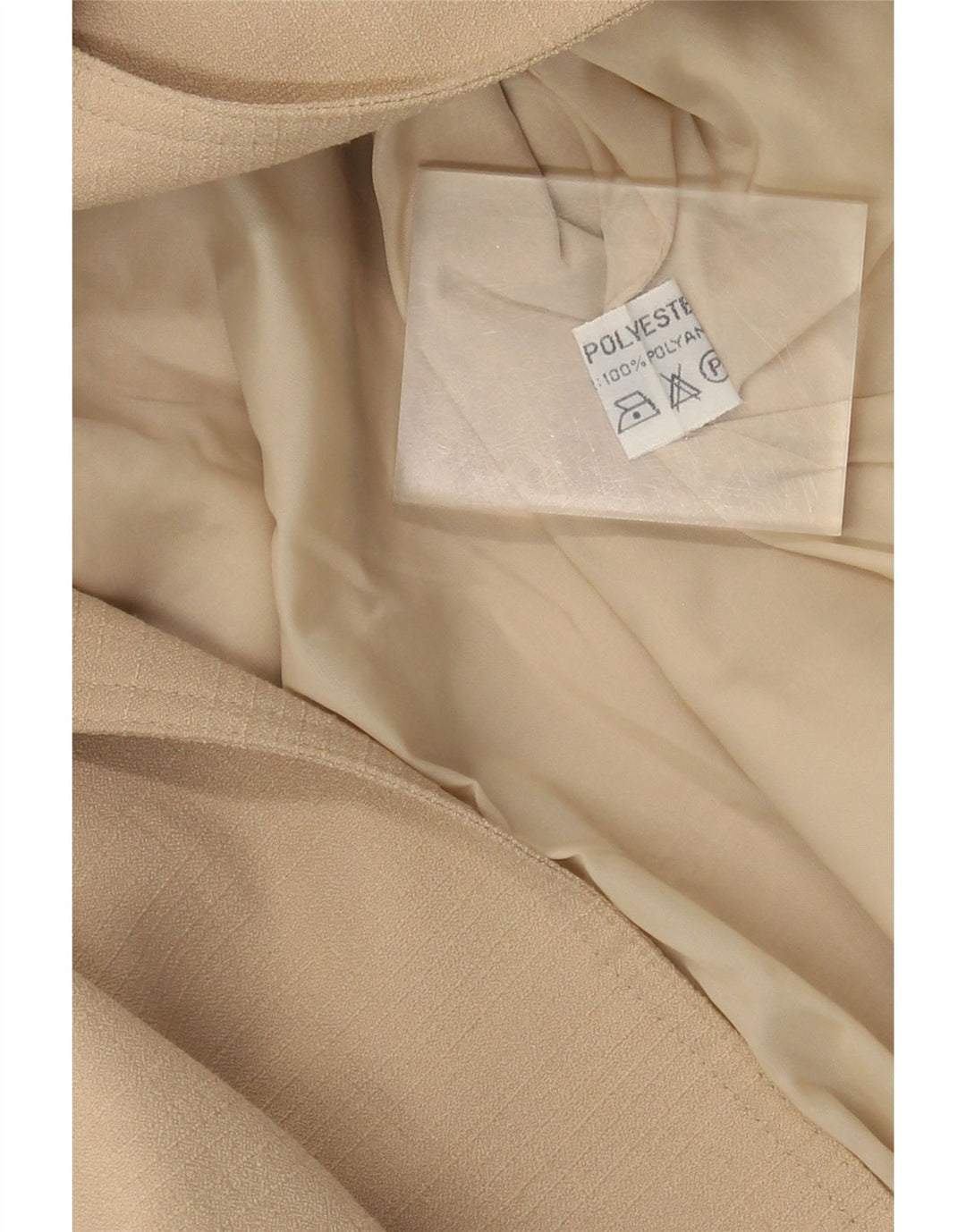 Vintage mujer Blazer chaqueta Reino Unido 14 poliéster beige medio