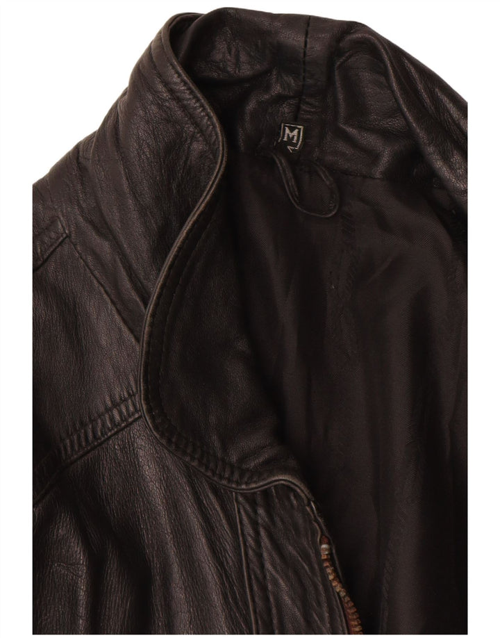 Vintage chaqueta de cuero para hombre Reino Unido 38 cuero negro medio