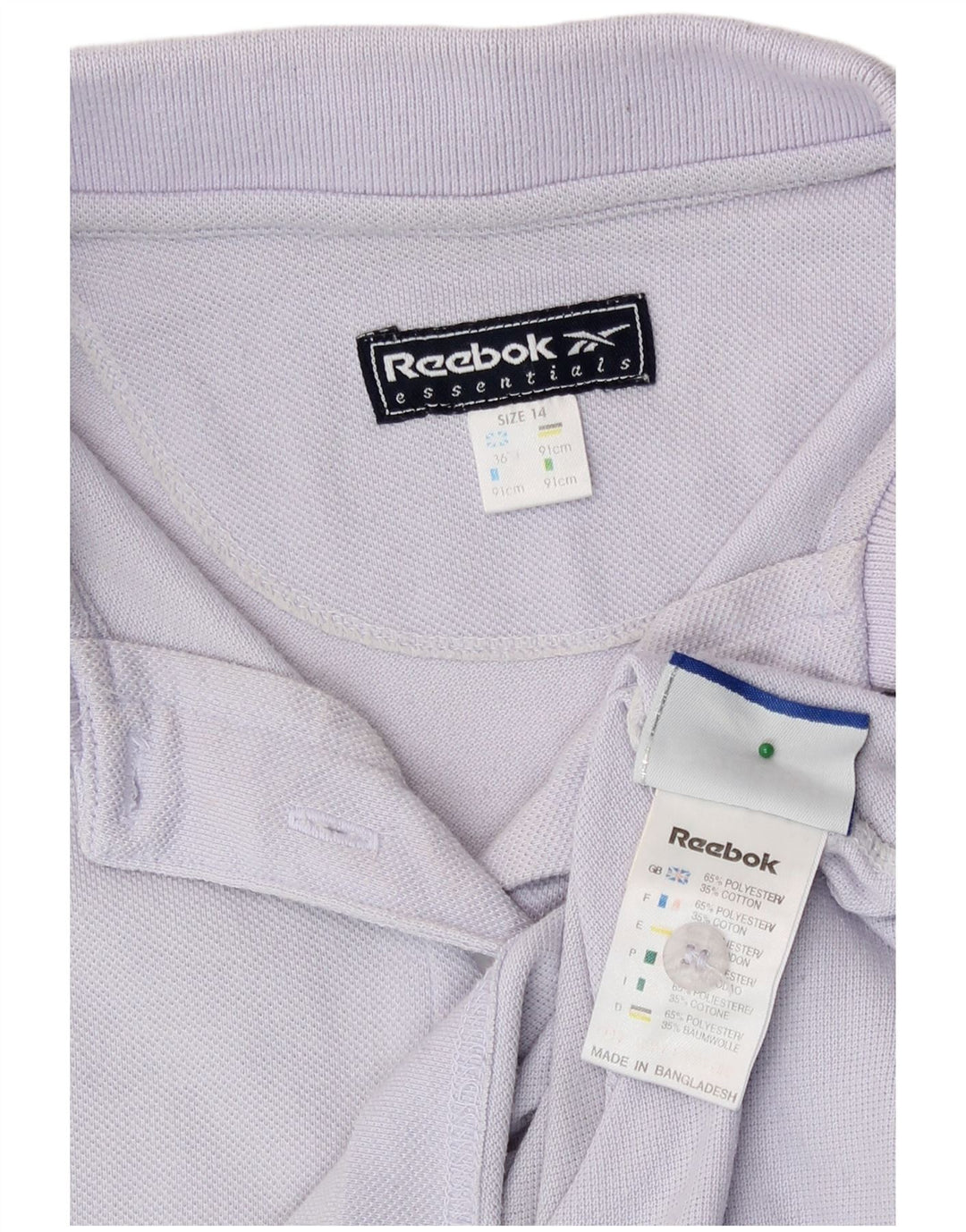 Reebok Polo para mujer UK 40 Grande Poliéster morado