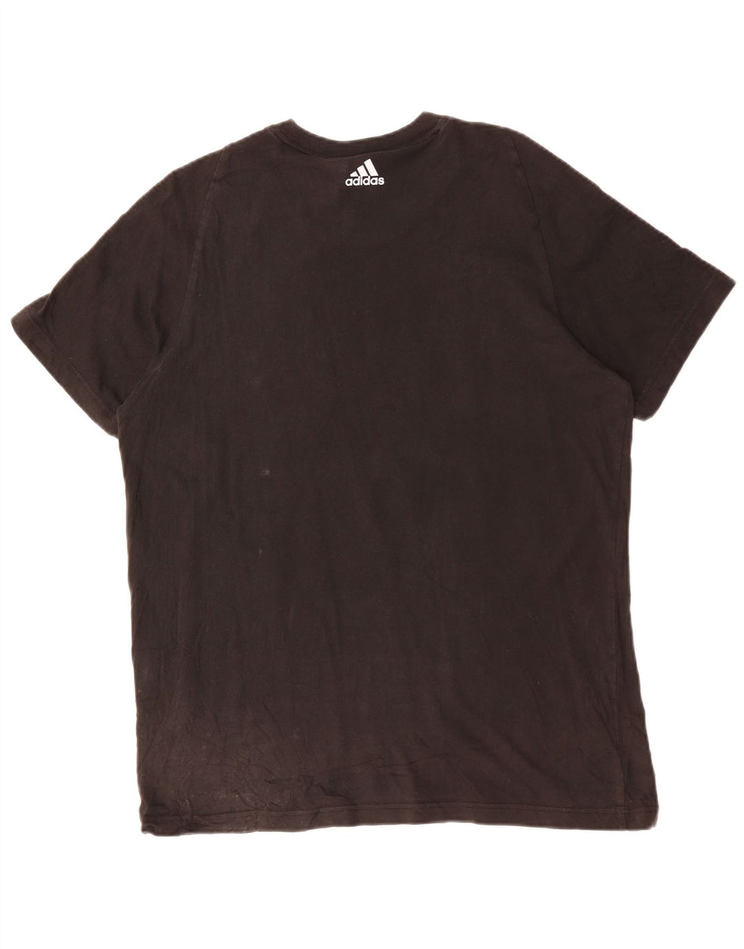 ADIDAS Camiseta gráfica para hombre Top grande de algodón negro con bloques de color