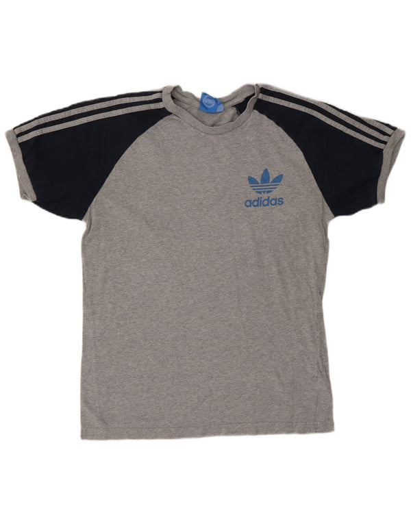 ADIDAS Camiseta para mujer Top UK 40 Algodón gris medio con bloques de color