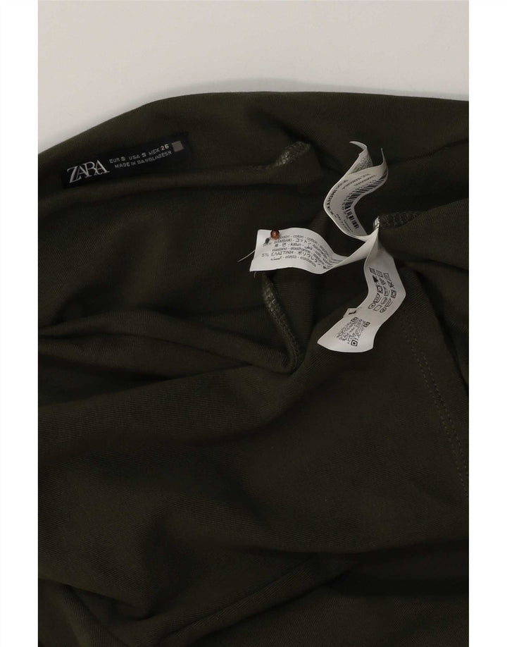 Zara Mujer Vestido Ajustado Reino Unido 10 Pequeño Caqui