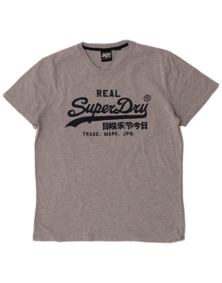 Superdry Camiseta gráfica para hombre Top 2XL Algodón gris