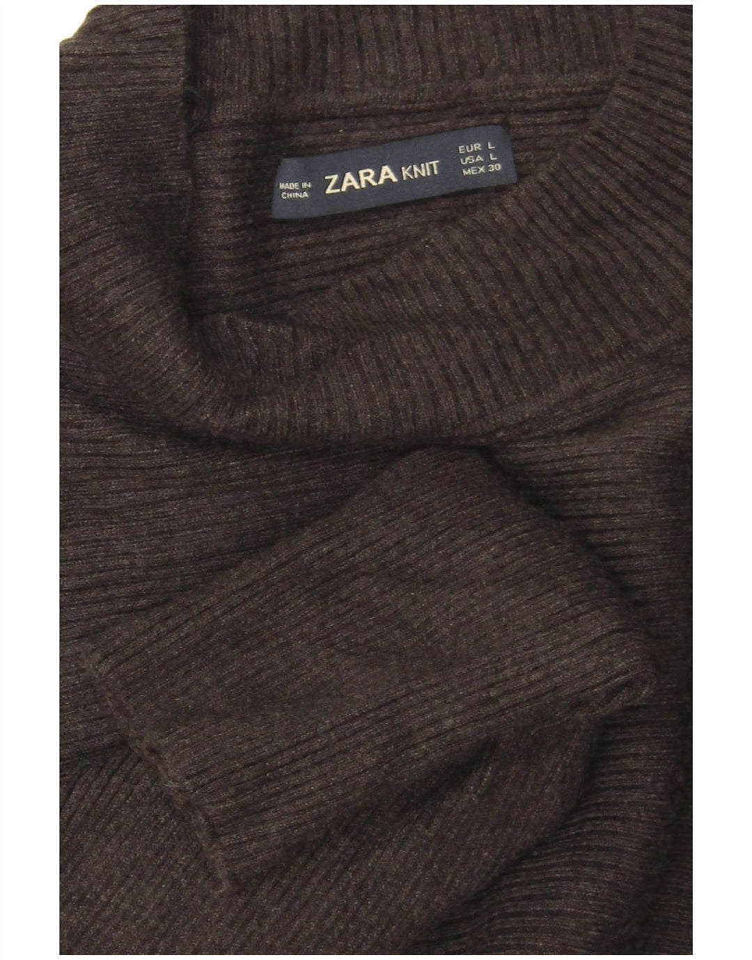 Zara Mujer Batwing Crop Turtle Neck Jumper Sweater UK 46 Grande Gris