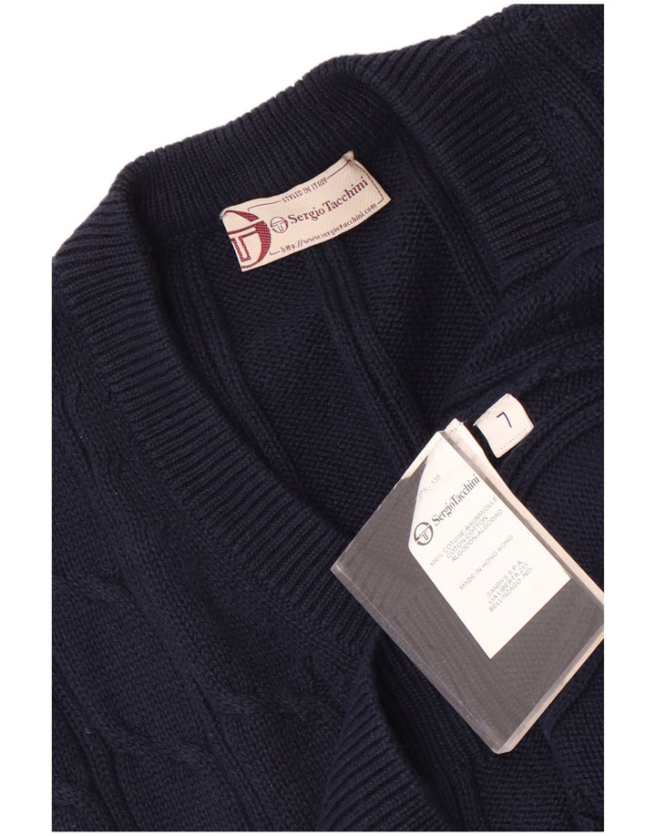 Sergio Tacchini Chaleco para hombre Camiseta sin mangas Grande Azul marino Algodón