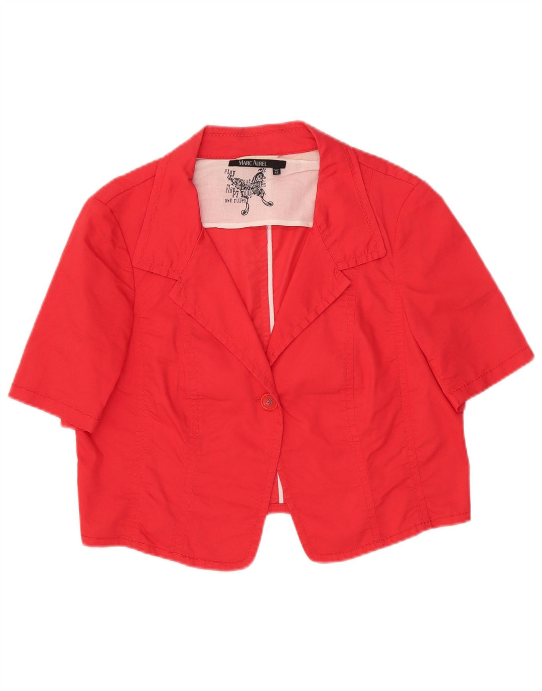 Marc Aurel Chaqueta tipo blazer de manga corta con 1 botón para mujer IT 42 Rojo mediano
