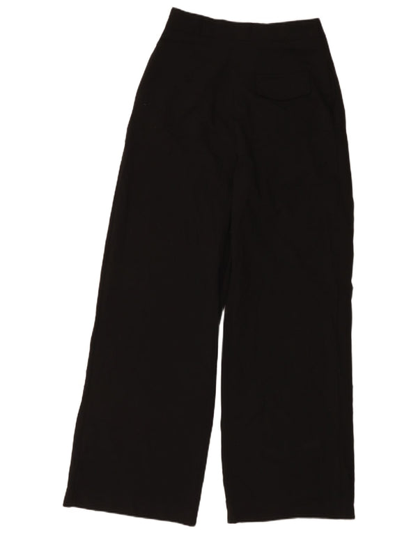 Zara Pantalones Casuales De Cintura Alta Para Mujer Pequeños W26 L30 Poliéster Negro