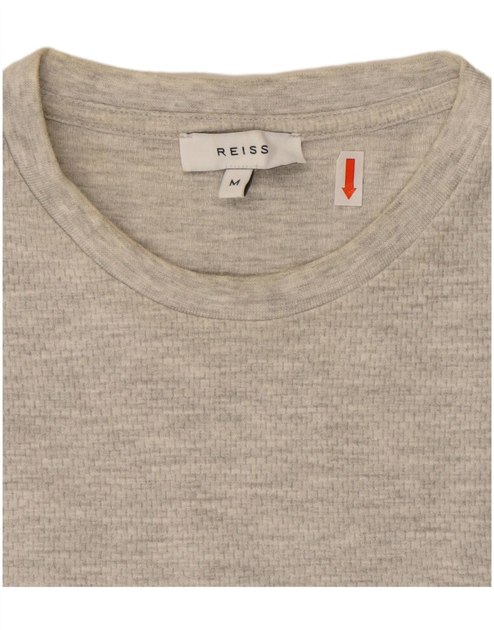 Camiseta Reiss para hombre Top de algodón moteado en gris medio