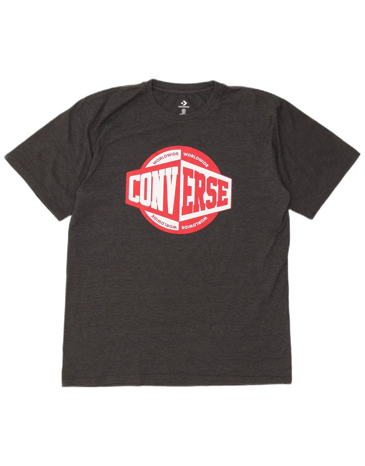 CONVERSE Hombre Camiseta gráfica Top Gris medio
