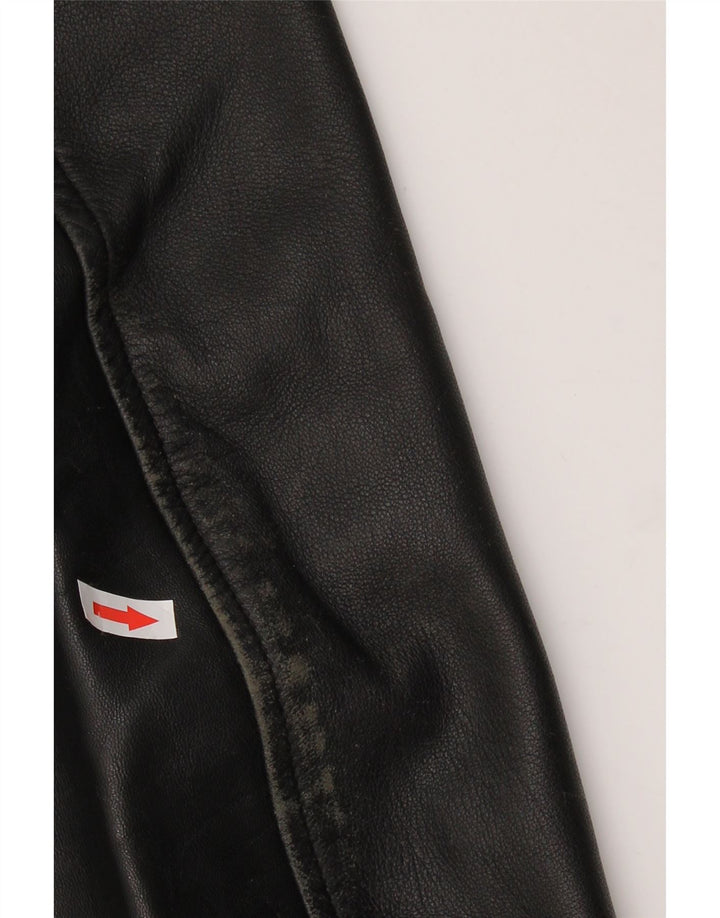 VINTAGE Chaqueta de cuero para hombre Reino Unido 42 XL Cuero negro