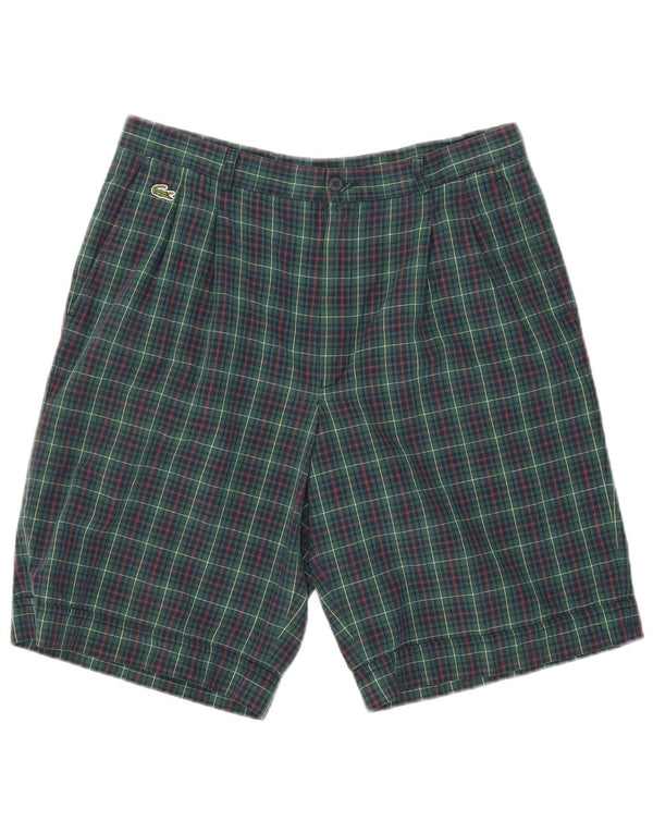 Lacoste Pantalones cortos chinos pegados para hombre Talla 42 Mediano W31 Algodón a cuadros verde