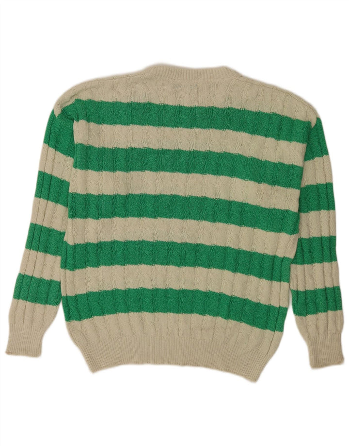 Carrera Jersey De Cuello Redondo Para Hombre Jersey De Algodón A Rayas Verde Medio