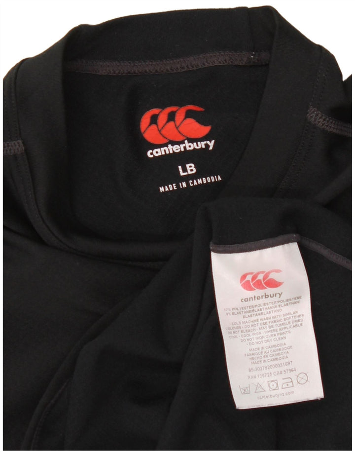 Canterbury Top gráfico para mujer manga larga UK 44 Grande Poliéster negro