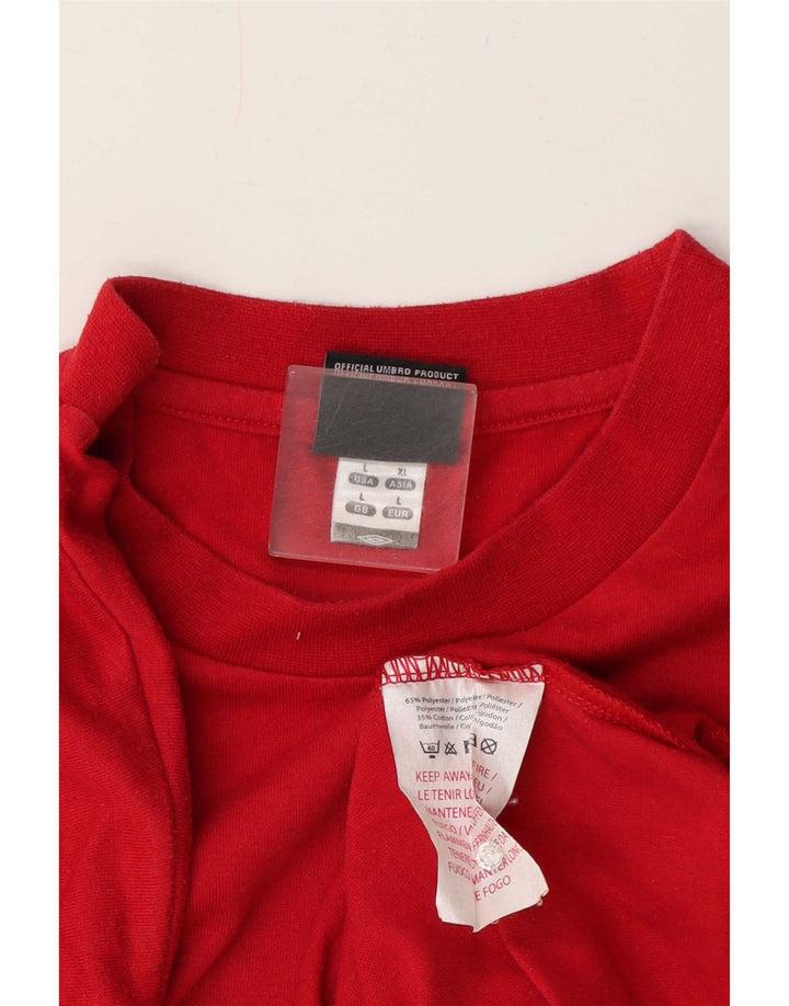 Umbro - Camiseta gráfica para hombre, talla grande, poliéster rojo
