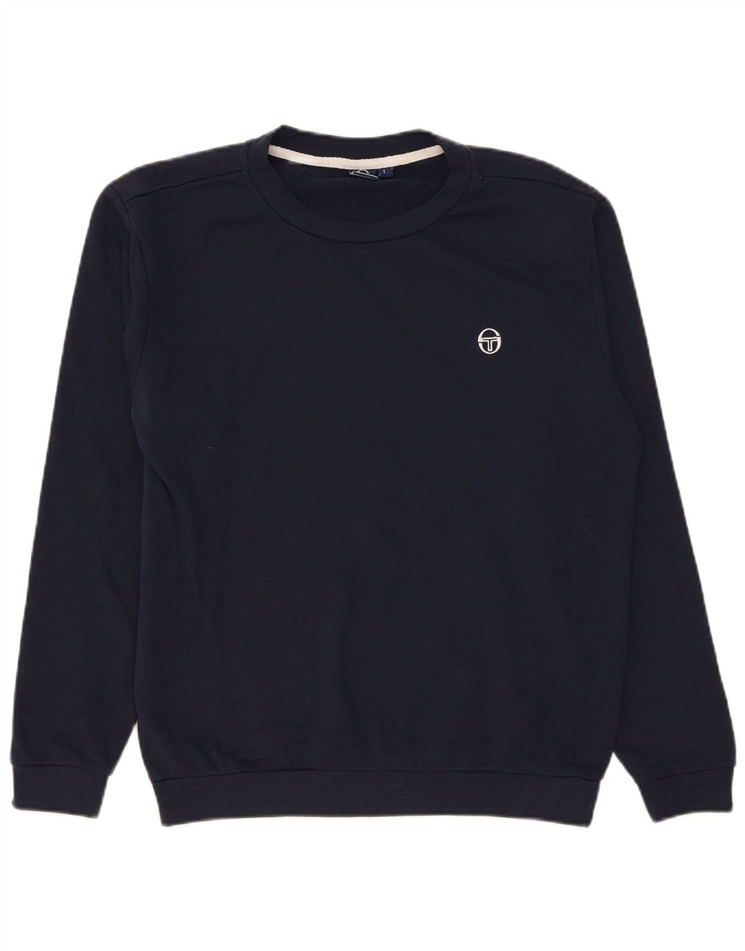 Sergio Tacchini Hombre Sudadera Jumper Grande Azul Marino Algodón