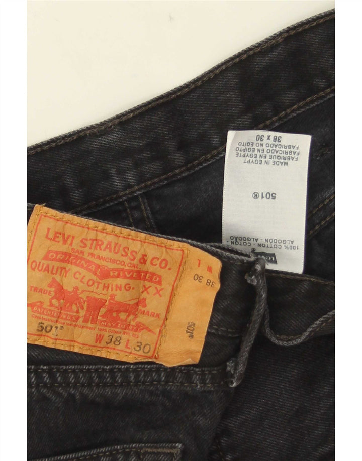 Levi's Vaqueros rectos 501 para hombre W38 L30 Algodón negro
