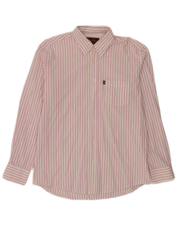 Camisa Marlboro Classics para hombre de algodón a rayas rosa grande