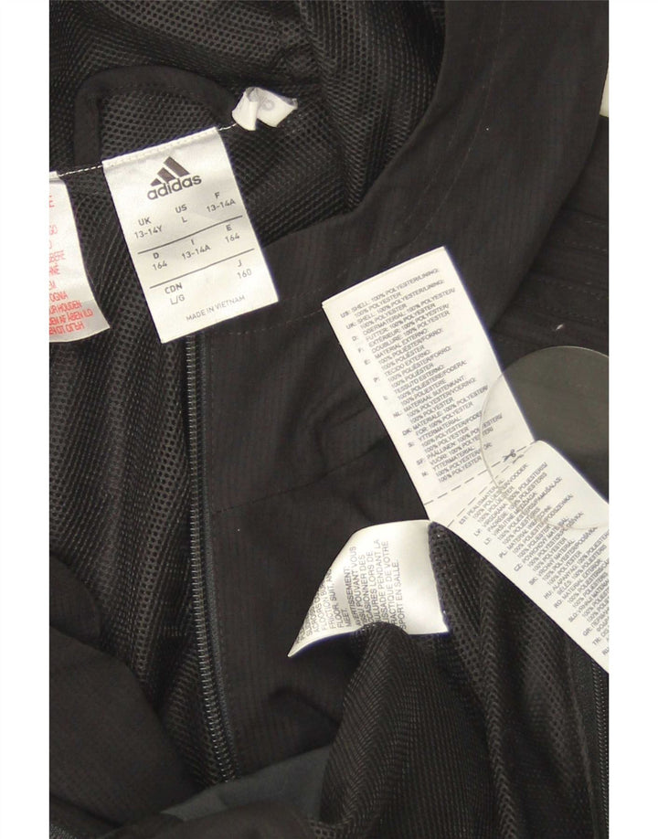 Adidas Chubasquero con capucha para niños 13-14 años Negro Poliéster color block
