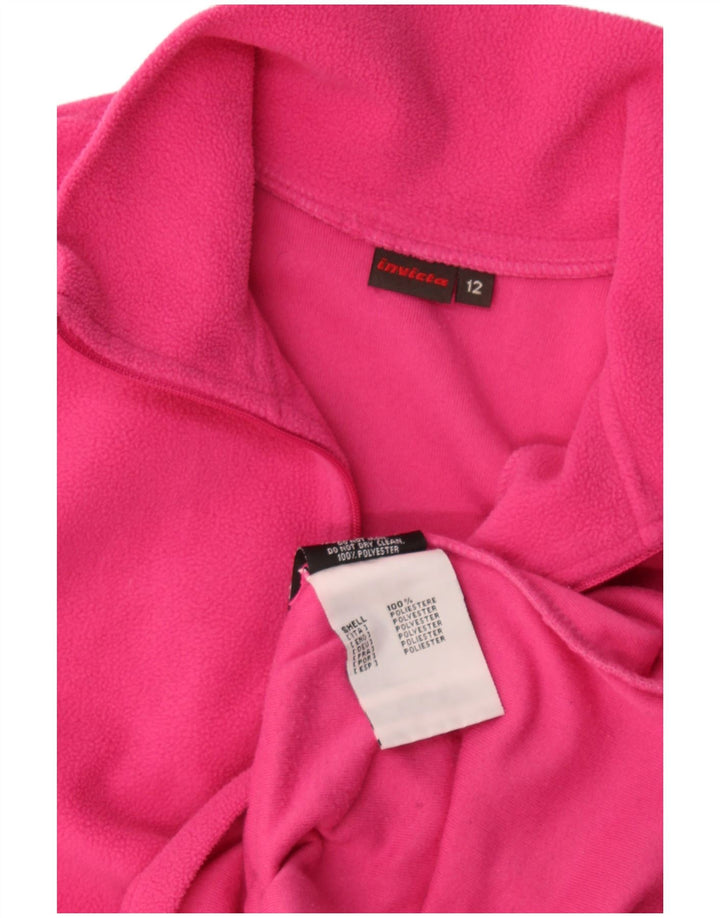 Jersey de forro polar con cuello y cremallera para mujer Invicta UK 12 Poliéster rosa medio