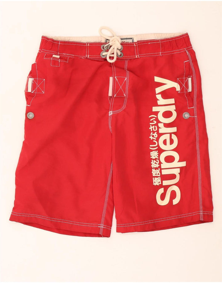 Superdry Shorts De Natación Gráficos Para Hombre Poliéster Rojo Grande