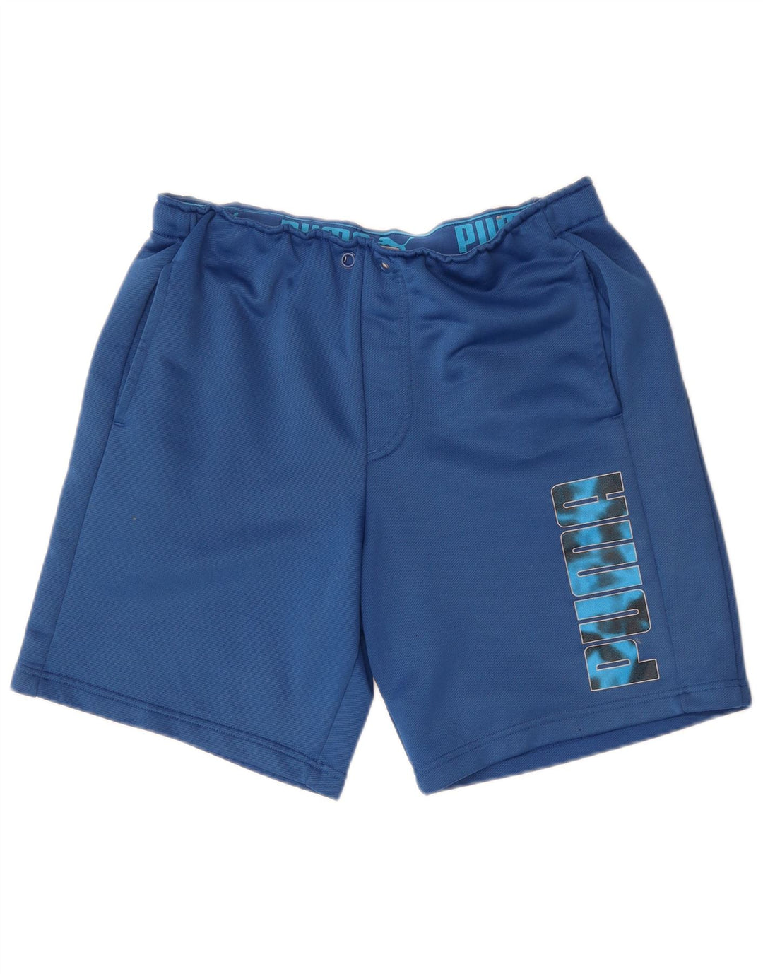 Puma Pantalones cortos deportivos con gráficos para hombre, talla grande, azul