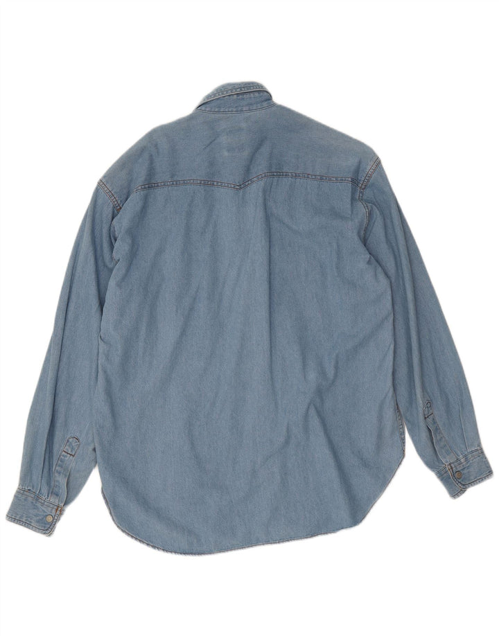 Camisa Vaquera Casucci Hombre Algodón Azul Medio