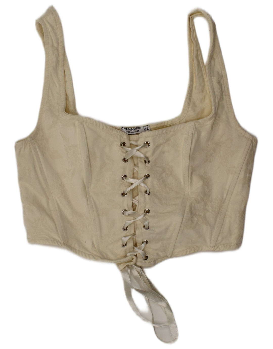 Stradivarius Top Corto Con Corsé Grande Blanco Roto |