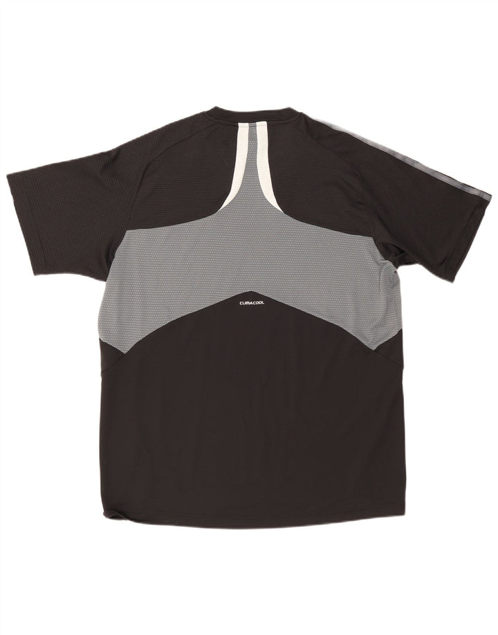 Adidas Mens Climacool Camiseta Top Grande Negro Colorblock