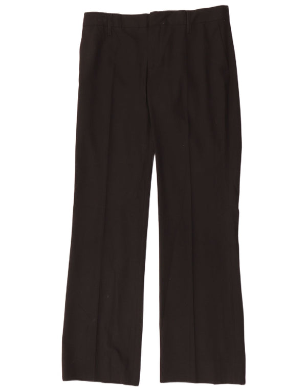 Zara Mujer Pantalón Casual Recto Grande W32 L33 Poliéster Negro