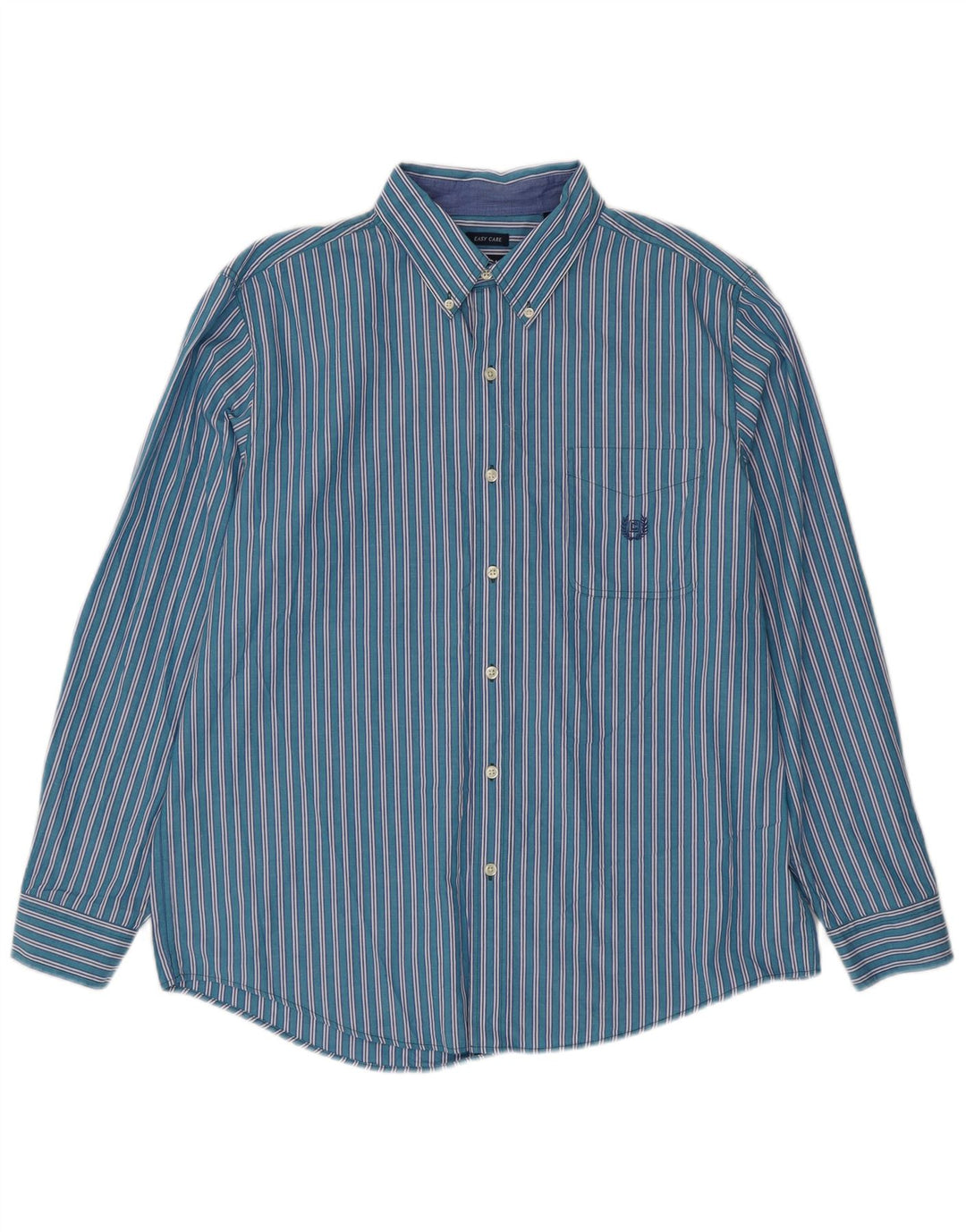 Chaps Camisa para hombre grande de algodón a rayas azules