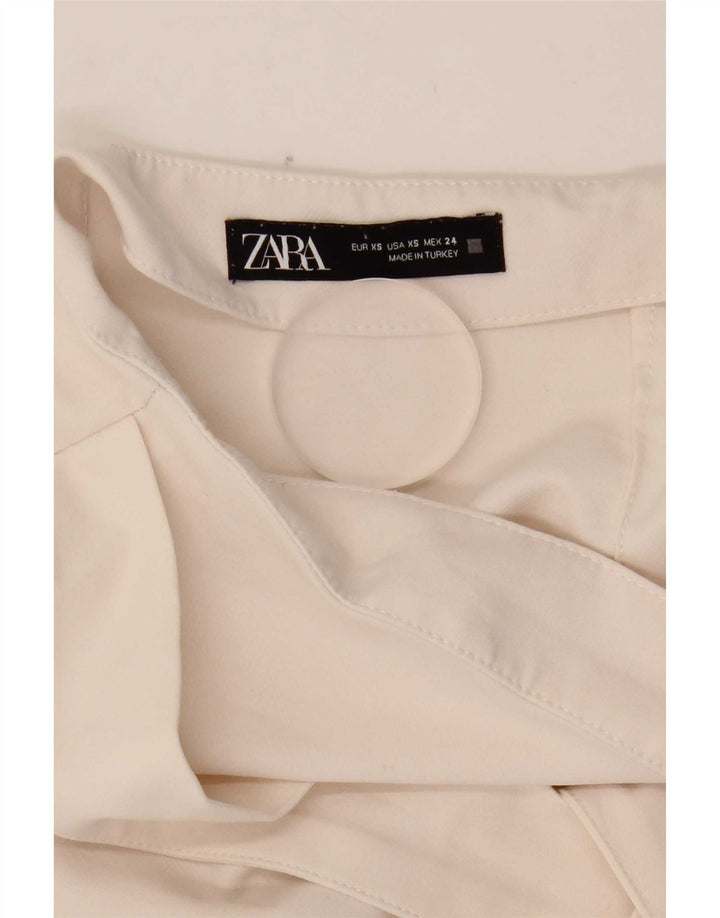 Zara Mujer Falda Pantalón XS W24 Blanco Poliéster